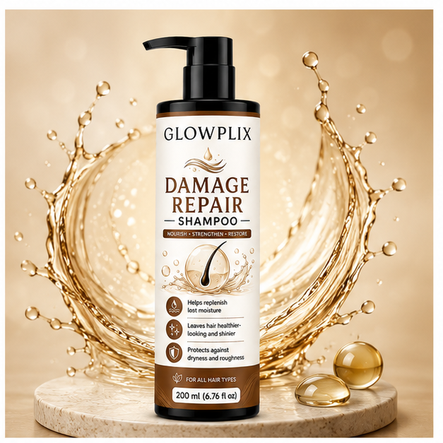 Glowplix Damage Repair Shampoo for All Hair Types, 200 ml