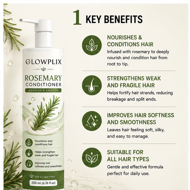 Glowplix Rosemary Conditioner Nourish & Smooth, 200 ml