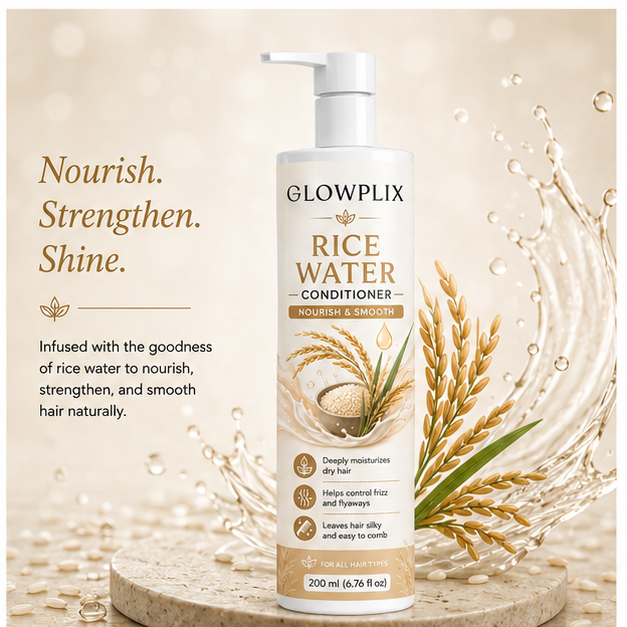 Glowplix Rice Water Conditioner, Nourish & Smooth, 200 ml