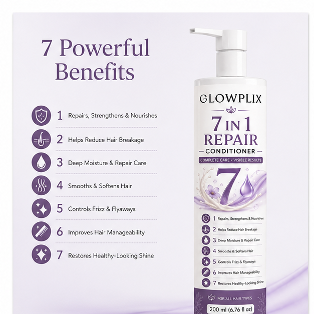Glowplix 7 in 1 Repair Conditioner for All Hair Types, 200 ml