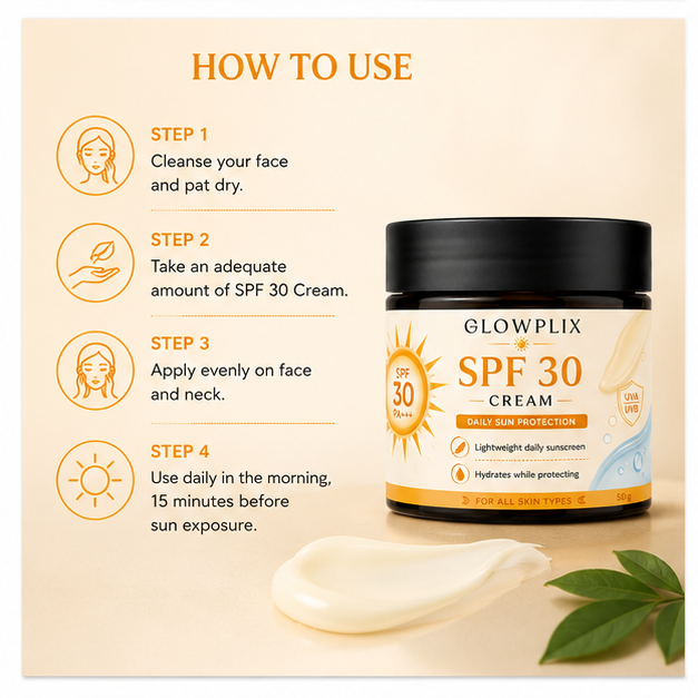 Glowplix SPF 30 Cream Daily Sun Protection, 50 g