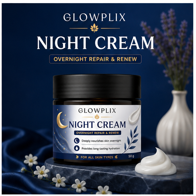 Glowplix Night Cream Overnight Repair and Renew, 50 g