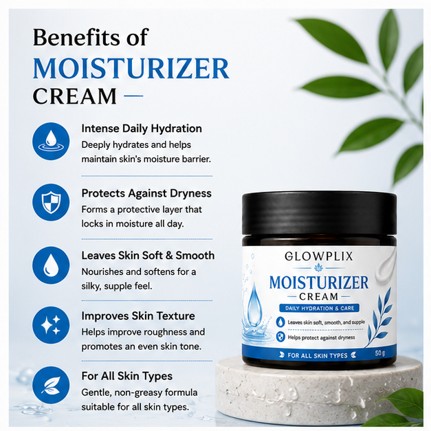 Glowplix Moisturizer Cream for All Skin Types, 50 g