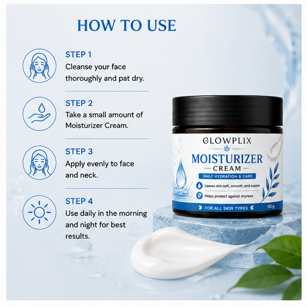 Glowplix Moisturizer Cream for All Skin Types, 50 g