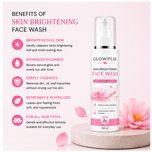 Glowplix Skin Brightening Face Wash, 100 ml