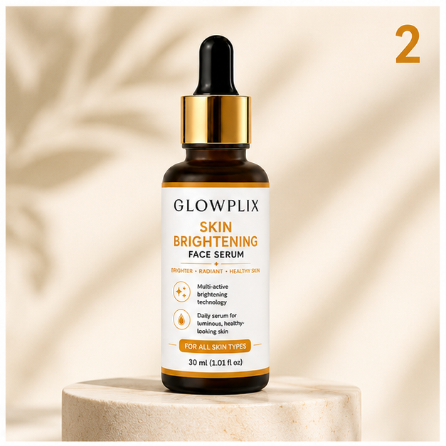 GLOWPLIX Skin Brightening Face Serum | Lightweight Daily Facial Serum for Radiant & Even-Looking Skin | Hydrating Formula for All Skin Types | 30 ml