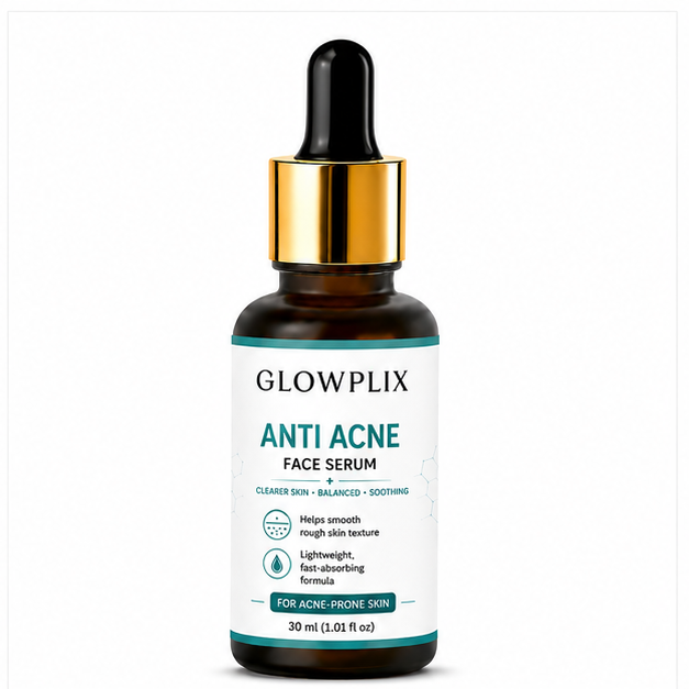 GLOWPLIX Anti Acne Face Serum, Lightweight Fast-Absorbing Facial Serum for Acne-Prone & Rough-Looking Skin, Supports Clear & Balanced-Looking Skin, 30 ml