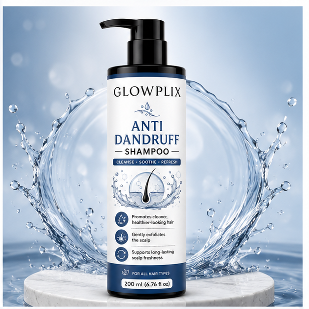 Glowplix Anti Dandruff Shampoo for All Hair Types, 200 ml
